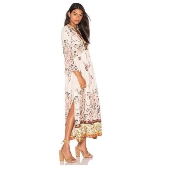 NWT Free People Floral Flowy Maxi Dress | Boho Coastal Cowgirl Tumblr Whimsigoth - Picture 6 of 16
